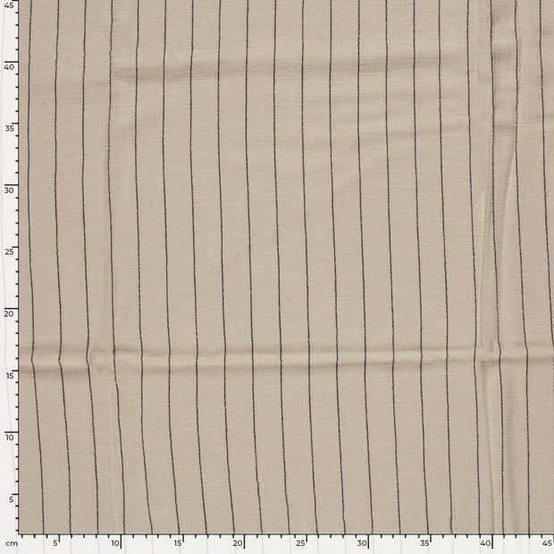 Semi-linen fabric Stripes Beige