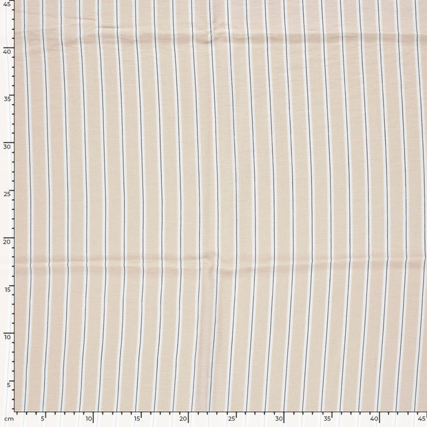 Viscose Nylon Crepe fabric Stripes Beige