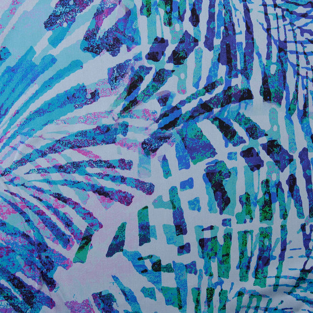 Viscose Satin fabric Abstract Cobalt