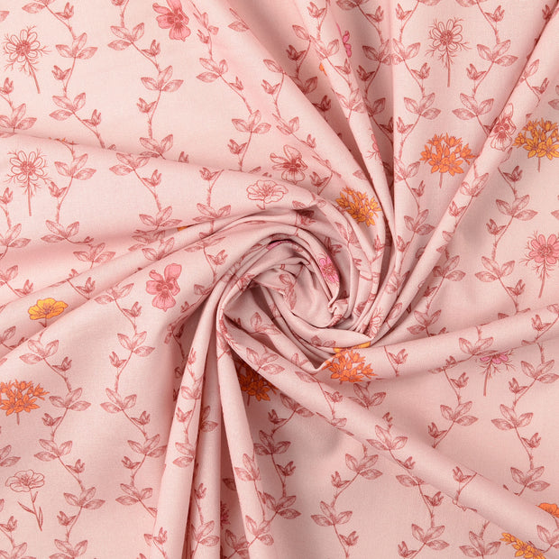 Cretonne tissu Vieux rose 