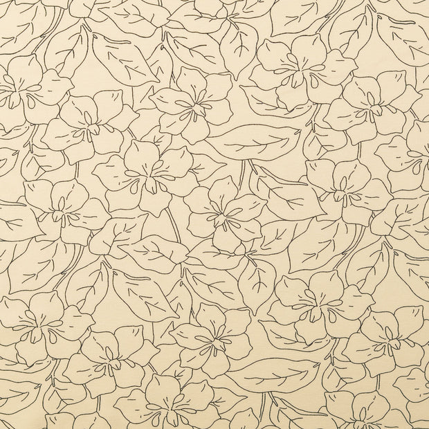 Jersey fabric Flowers Beige