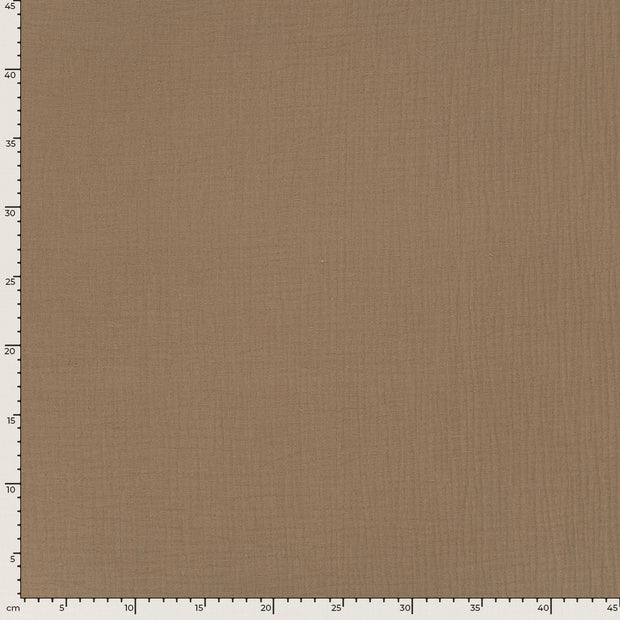 Double gaze très large tissu Unicolore Camel