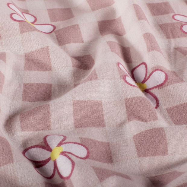 Flannel fabric Flowers Nude