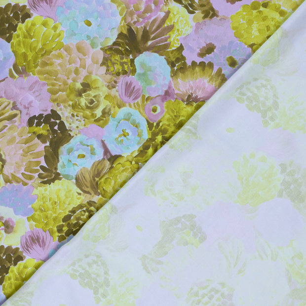 Viscose Satin tissu fleurs imprimé numérique 