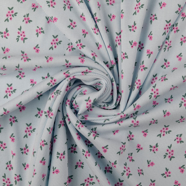 Rib Jersey tissu Bleu bébé 
