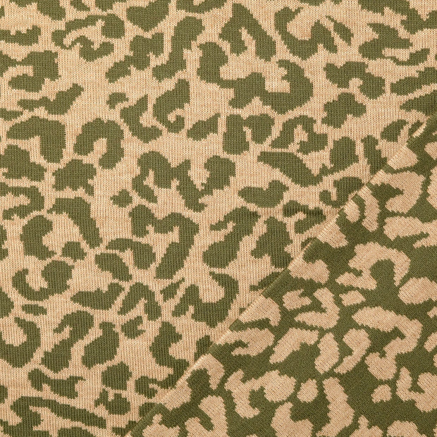 Heavy Knit tissu Vert Olive jacquard 