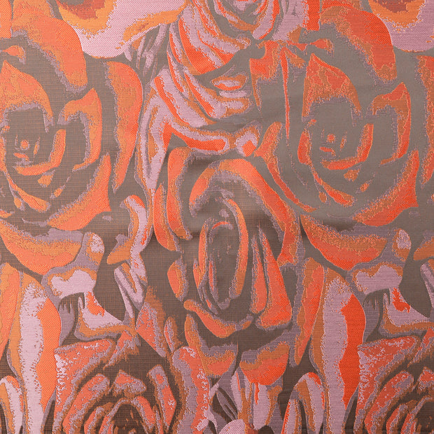 Jacquard fabrik Blumen Orange