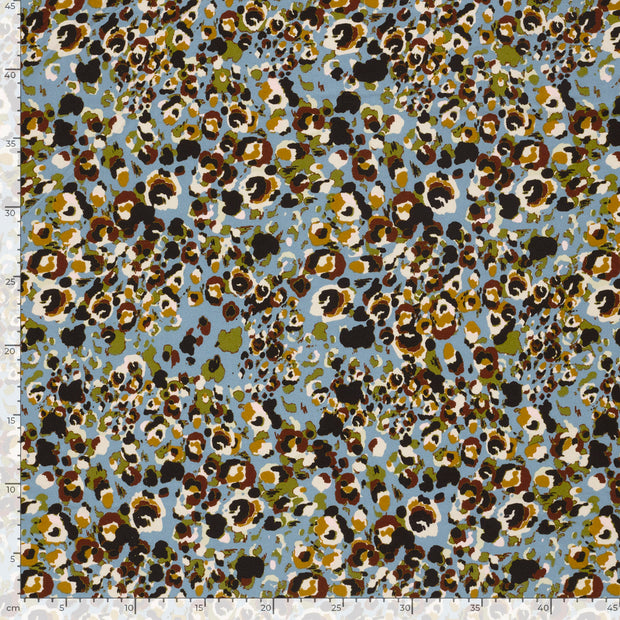 Viscose Vortex Jersey fabric Abstract Indigo