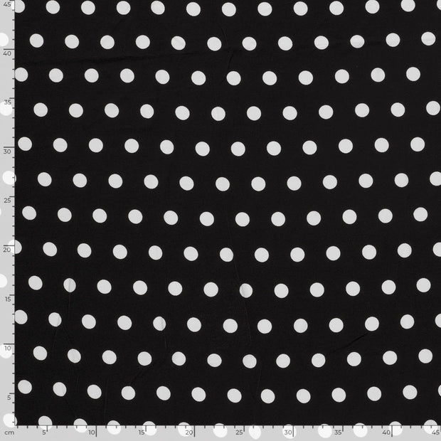 Viscose Vortex Jersey tissu pois Noir