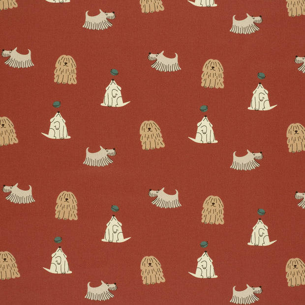 Cotton Poplin fabric Red matte 