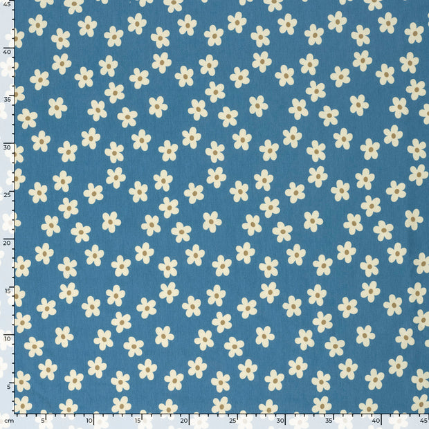  tissu fleurs Indigo