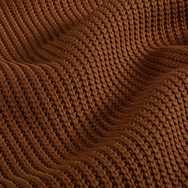 Heavy Knit tissu Torsade Brique