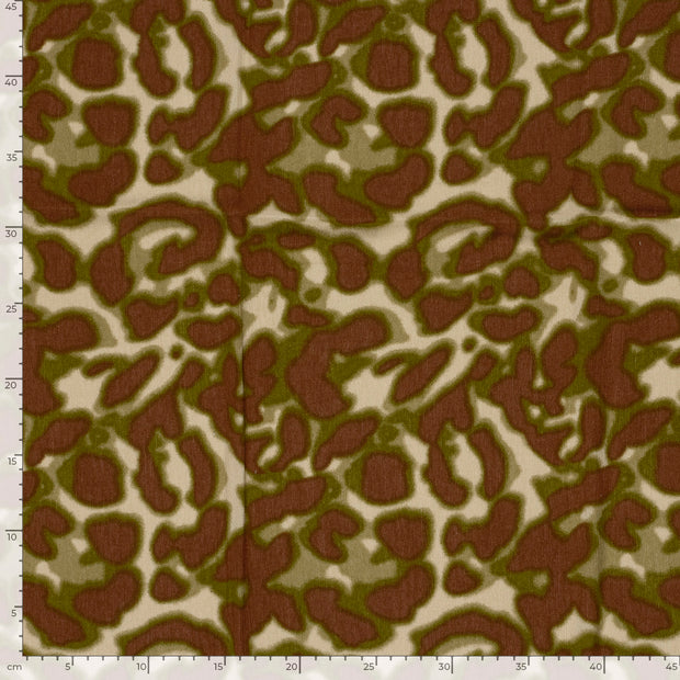 Satin fabric Abstract Khaki Green