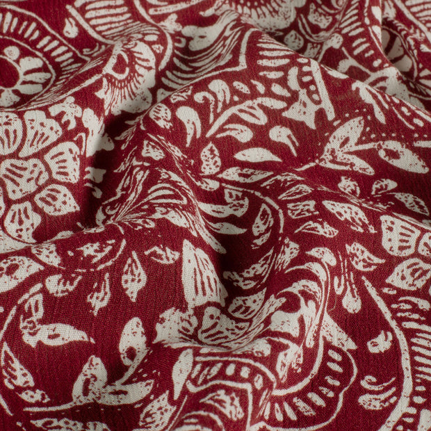 Borken Crepe fabric Abstract Bordeaux