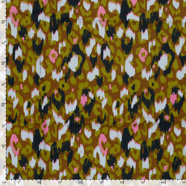 Viscose Nylon Ottoman fabric Abstract Green