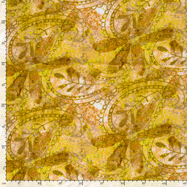 Voile fabric Paisley Red