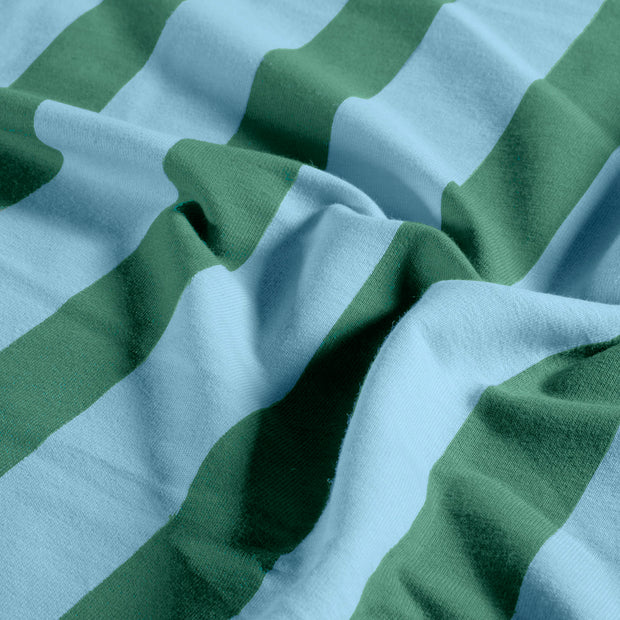 French Terry fabric Stripes Baby Blue