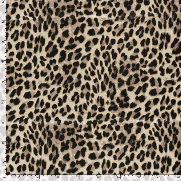 Satin Duchesse fabrik Leoparden Beige