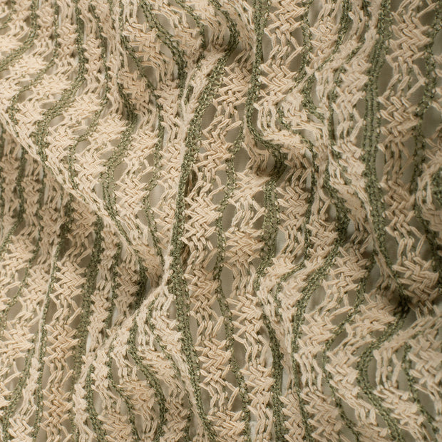 Dentelle tissu rayures Vert
