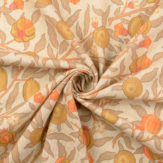 Popeline de Coton tissu Beige 