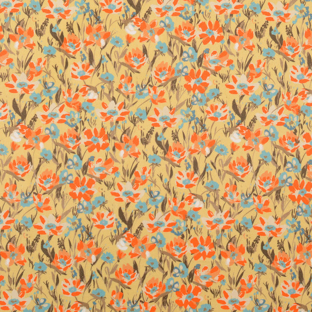 Fahnentuch fabrik Blumen beige