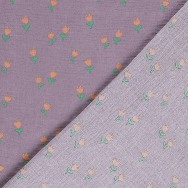 Muslin fabric Flowers printed 