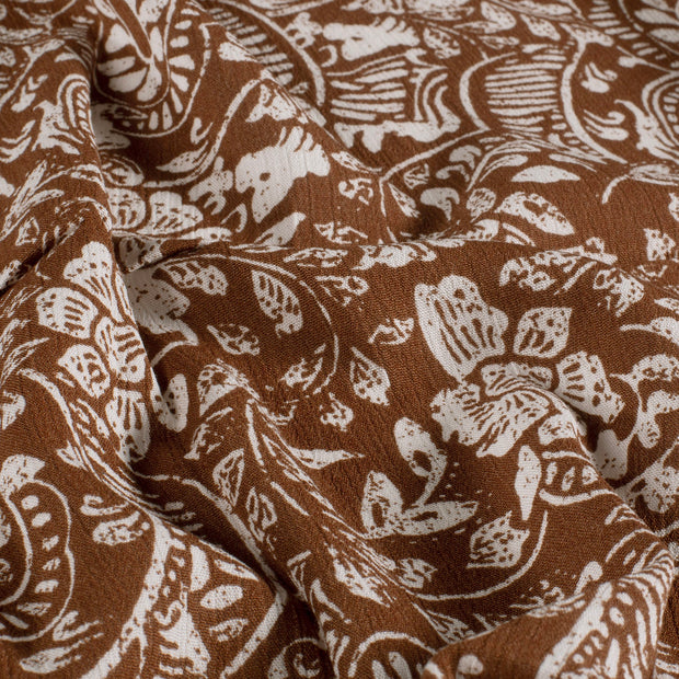 Borken Crepe fabric Abstract Brown
