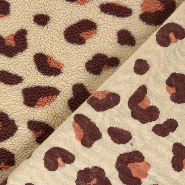 Sherpa Fleece fabrik Leoparden bedruckt 