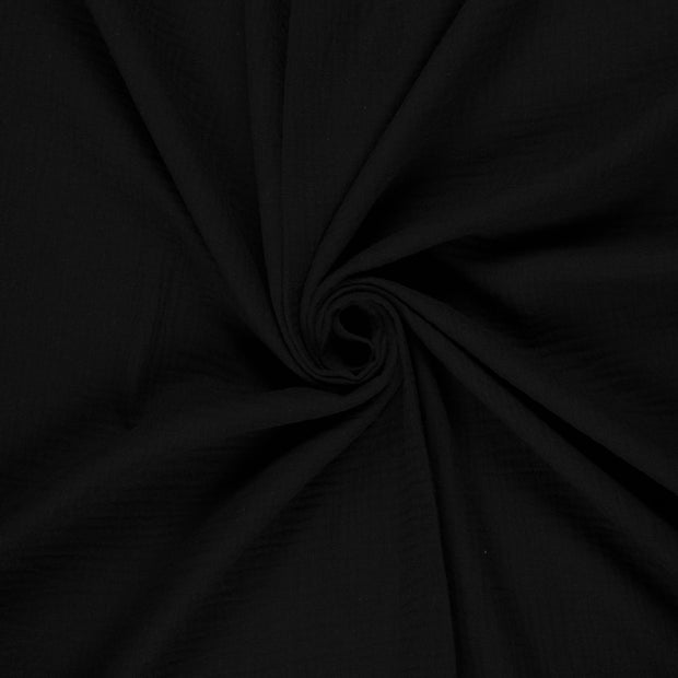 Double Gaze GOTS biologique tissu Noir 