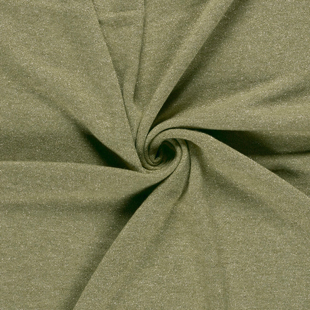 Heavy Knit fabric Khaki Green Lurex 