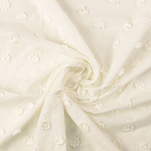 Popeline de Coton tissu blanc 