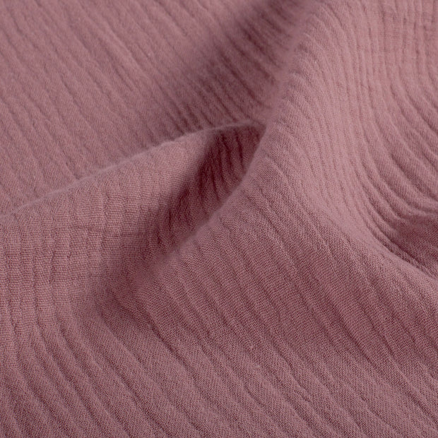 Muslin GOTS organic fabric Unicolour Mauve