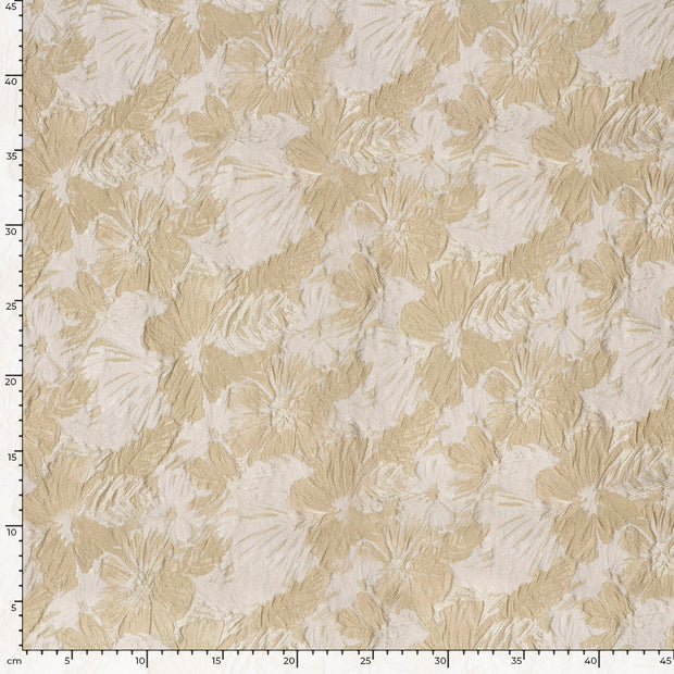 Jacquard fabrik Blumen Beige