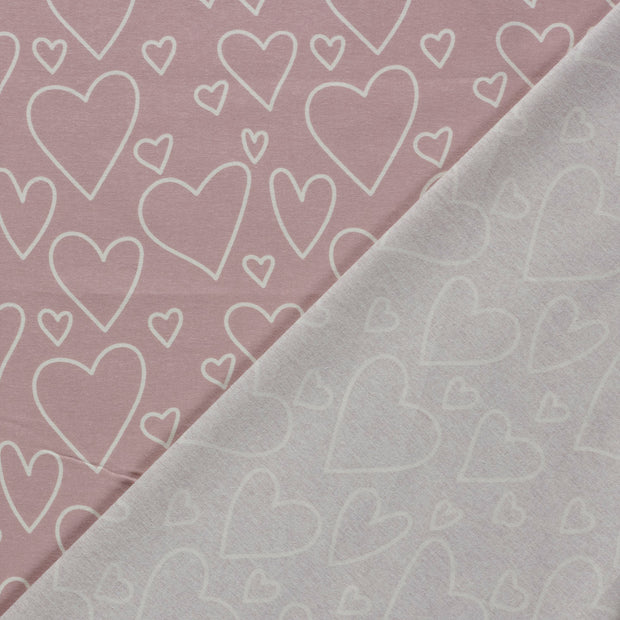 Flanelle tissu cœurs imprimé 