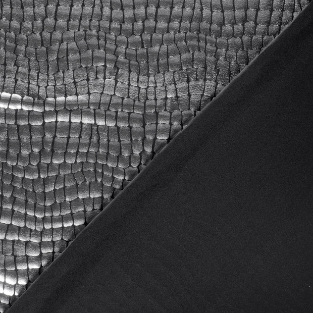 Lamé fabric Crocodiles Silver