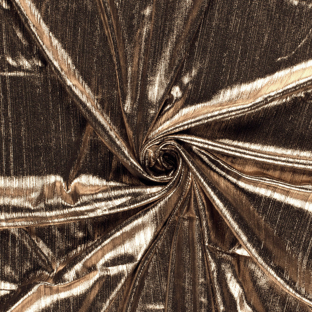 Jersey de Polyester tissu Bronze plissé foil 