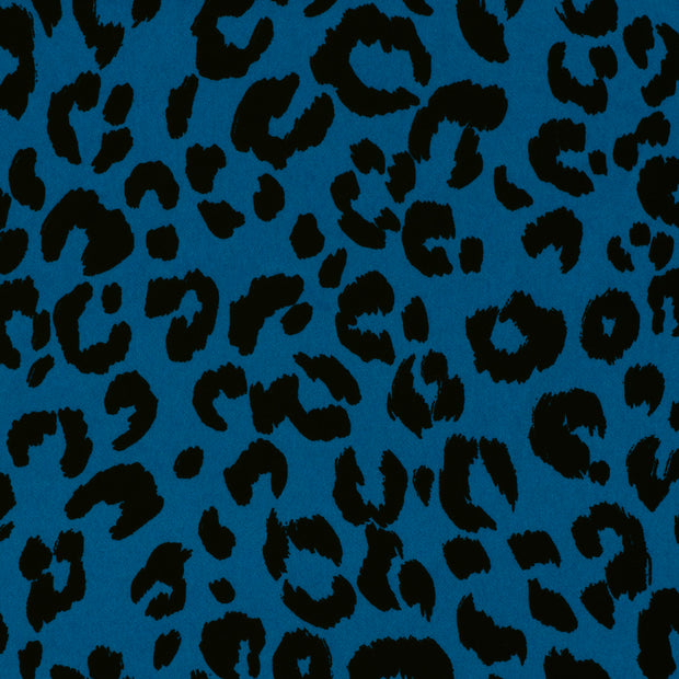 Twill Stretch fabric Leopards Indigo