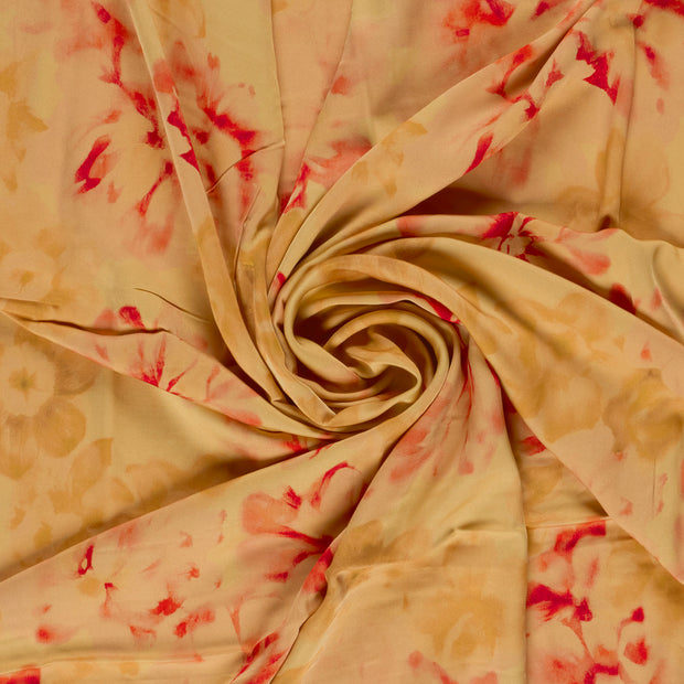 Viscose Satin tissu Camel imprimé numérique 
