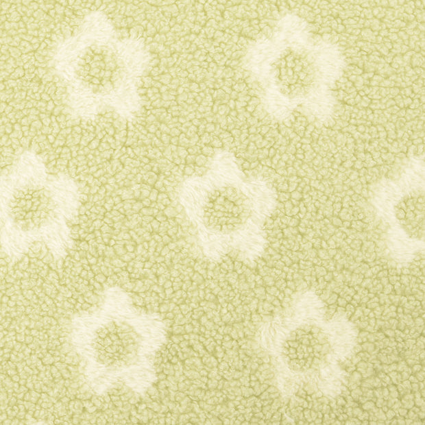 teddy tissu fleurs Vert