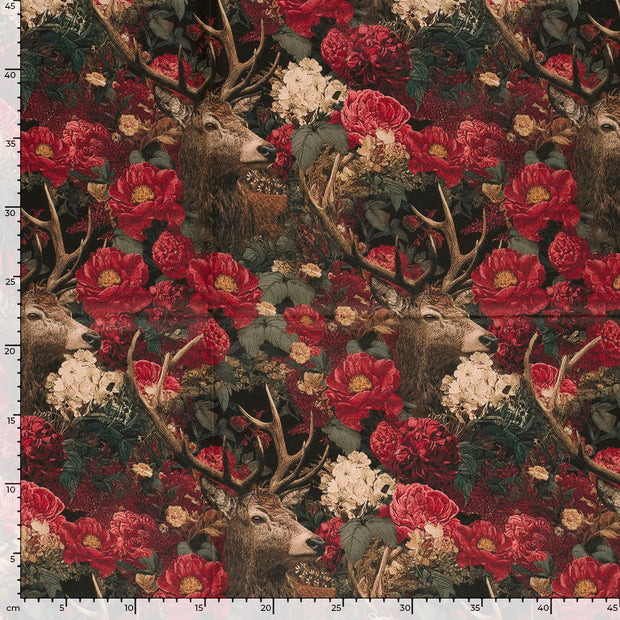 Panama tissu cerfs Rouge Bordeaux