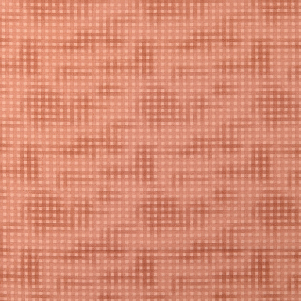 Popeline de Coton tissu Carreaux Vieux rose