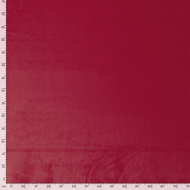 Velours tissu Unicolore Rouge Bordeaux