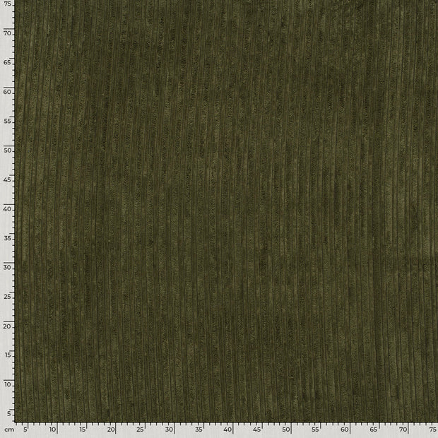 Corduroy 4.5w fabric Unicolour Khaki Green