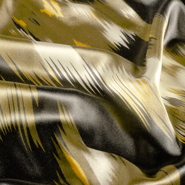 Satin fabric Abstract Black