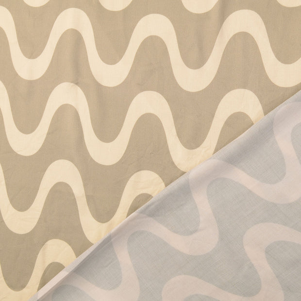 Viscose Satin fabrik beige digital bedruckt 