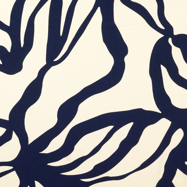 Viscose Poplin fabric Geometric pattern navy