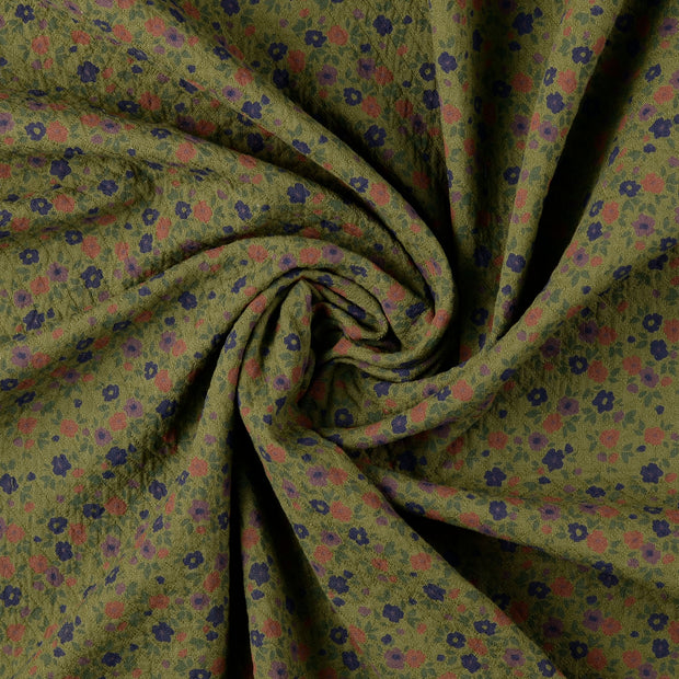 Popeline de Coton tissu Vert Olive 