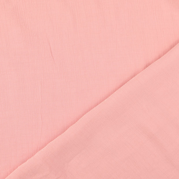 Popeline de Viscose tissu Rose clair froissé 