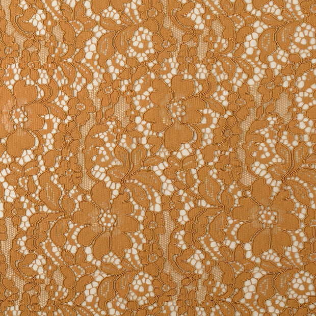 Dentelle tissu fleurs Bronze