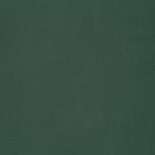 Muslin GOTS organic fabric Dark Green matte 